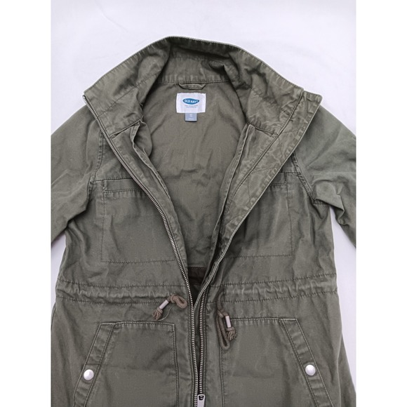 Old Navy Womens Field Jacket Olive Green Full‎ Zip Drawstring Waist XS - Picture 5 of 12
